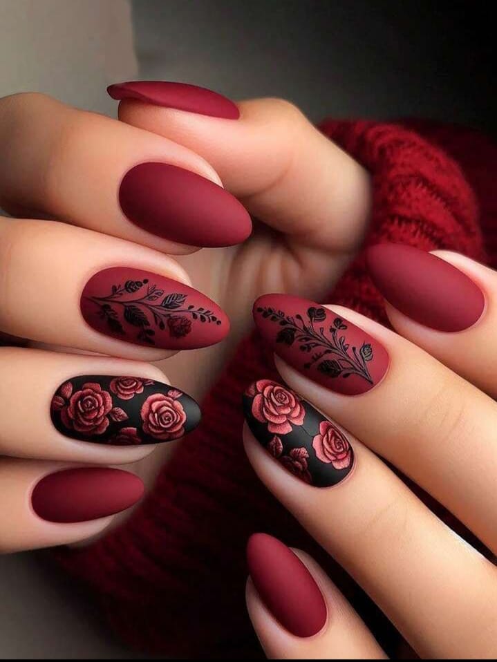 Almond Shaped Red Matte Finish