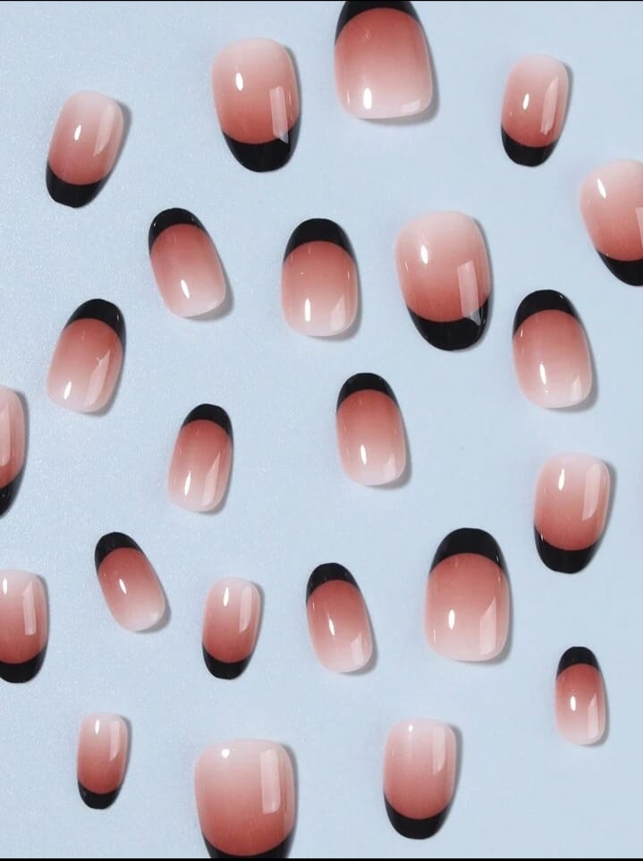 Short Almond French Manicure Nail Sticker Se